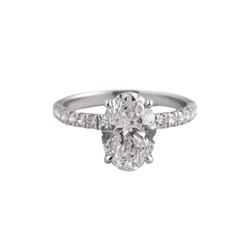 Elysian Oval Pavé Solitaire Ring — view 1