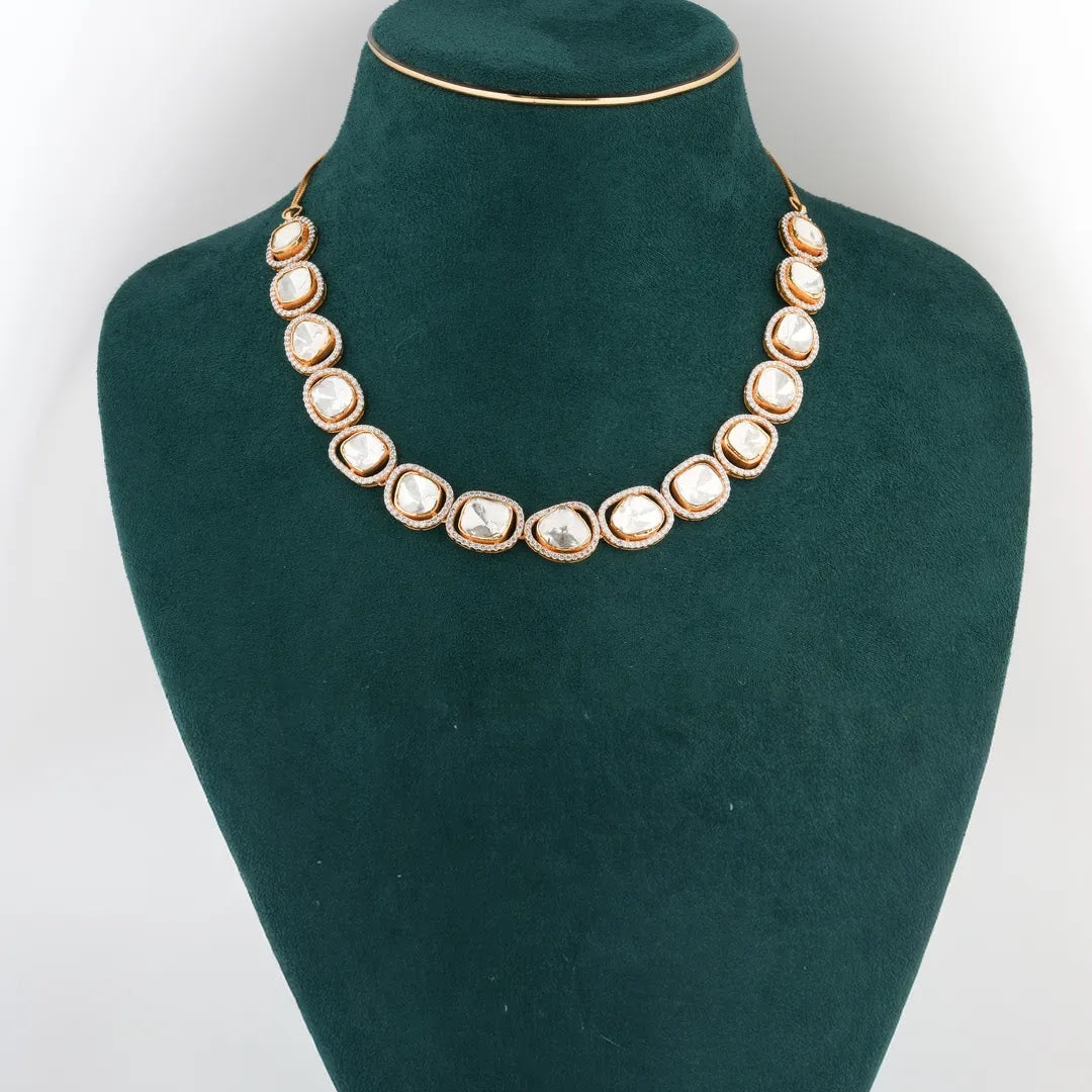 5.16 Ct Round Lab-Grown Diamond with Lab-Grown Colourstone Accents Necklace — view 1