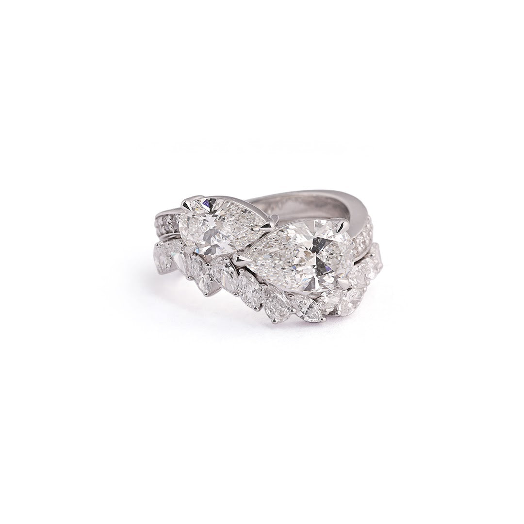Multi-Shape Bypass Lab-Grown Diamond Ring - side view
