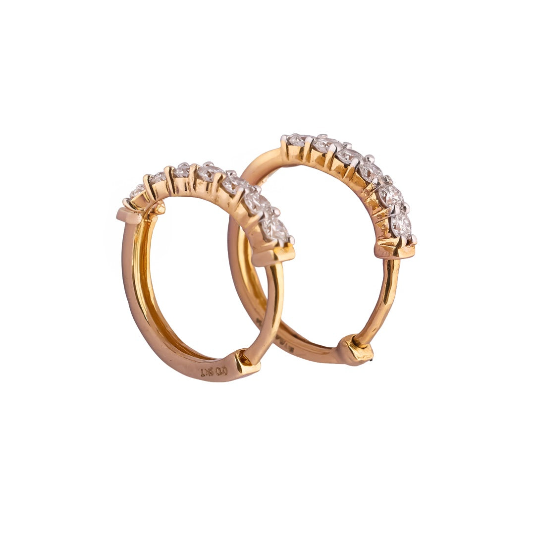 Sera Lumière Petite Linear Diamond Huggie Earrings – view 2