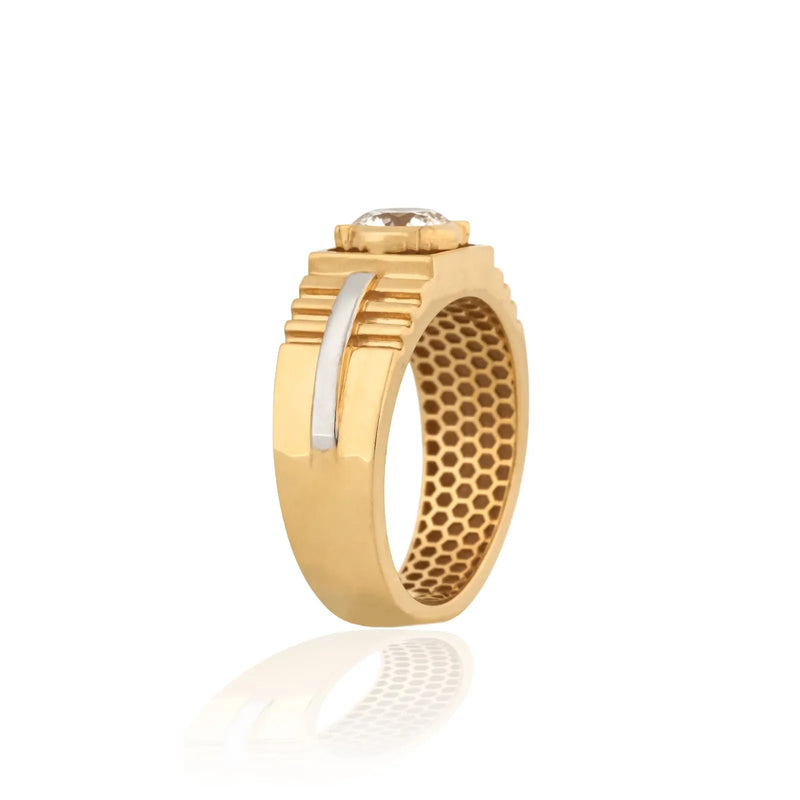 Centurion Round Channel Signet Ring — profile view