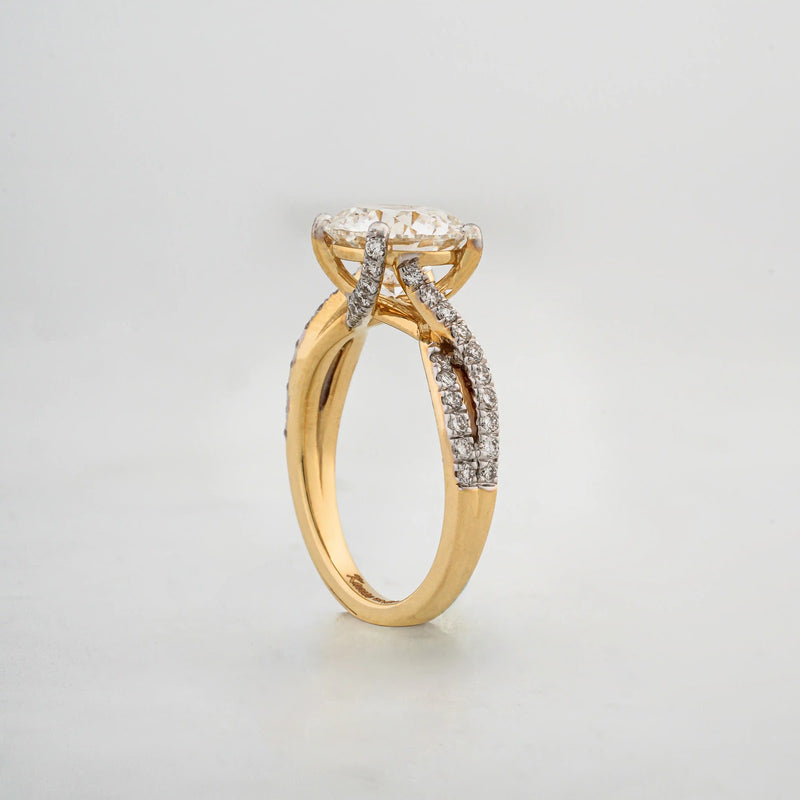 Arcadia Round Split-Pavé Solitaire Ring — profile view