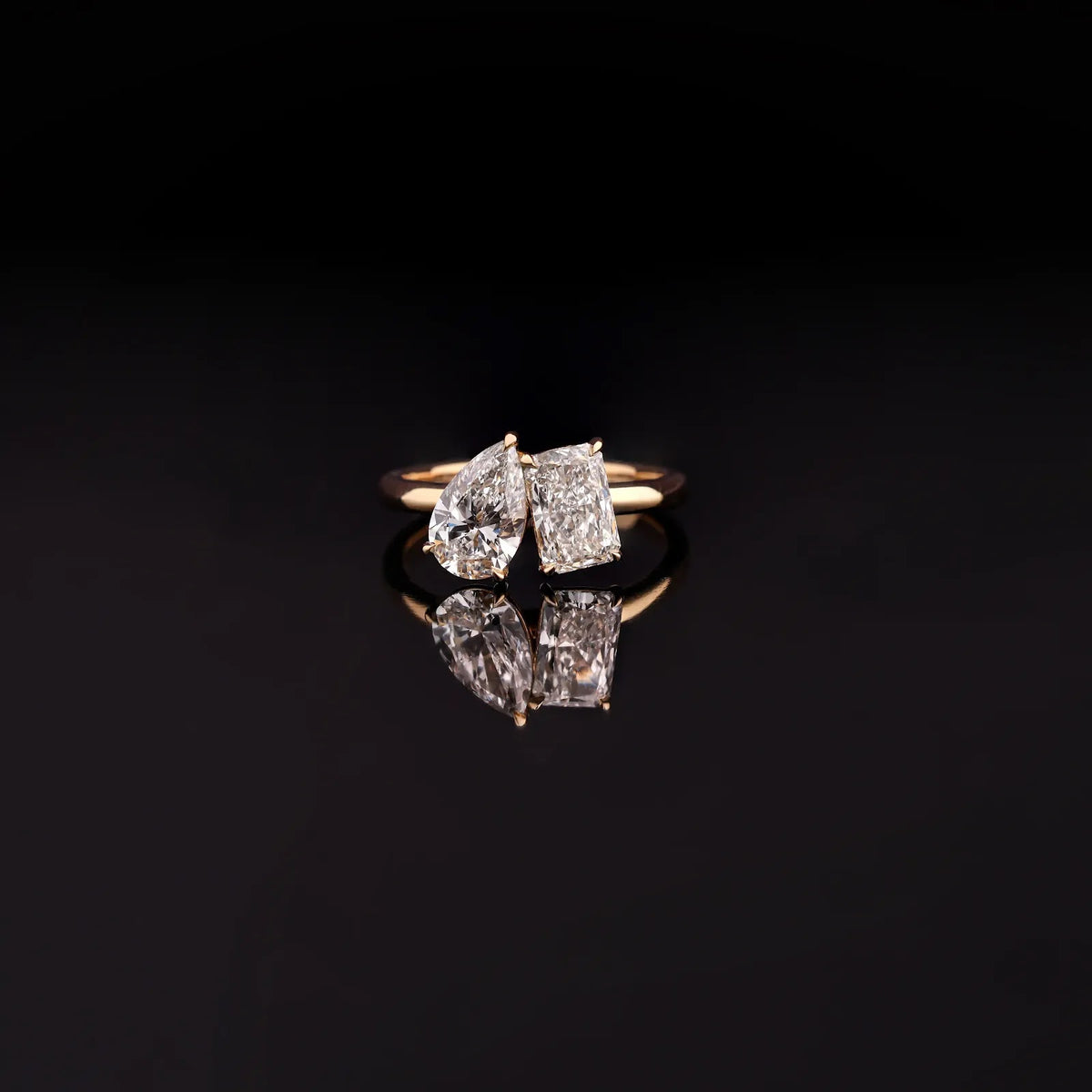 Duet Pear & Radiant Toi et Moi Ring — editorial view