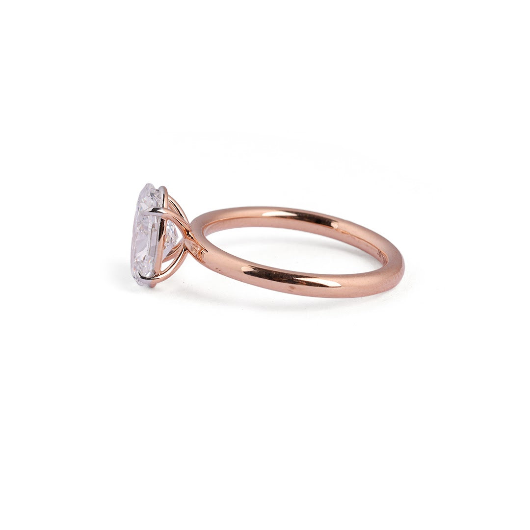 Classic Oval Solitaire Lab-Grown Diamond Ring - angled view