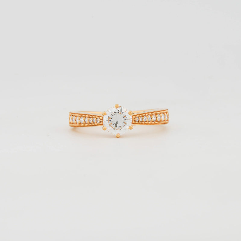 Ciela Round Split-Pavé Solitaire Ring — front view