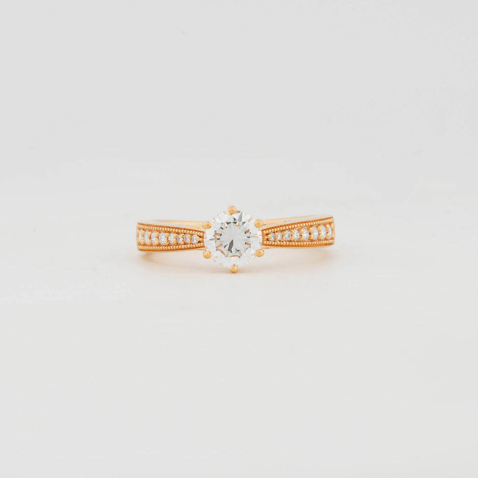 Ciela Round Split-Pavé Solitaire Ring — front view