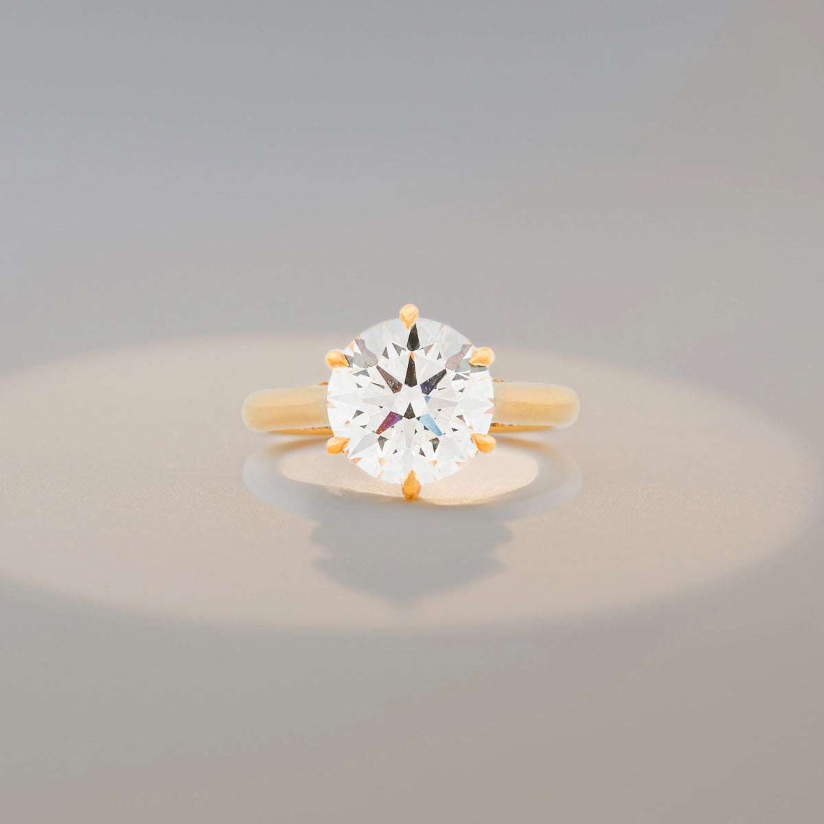 Neria Round Raised-Basket Solitaire Ring — front view