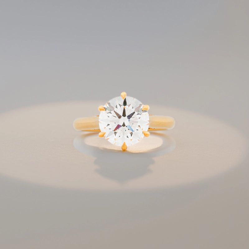 Neria Round Raised-Basket Solitaire Ring — front view