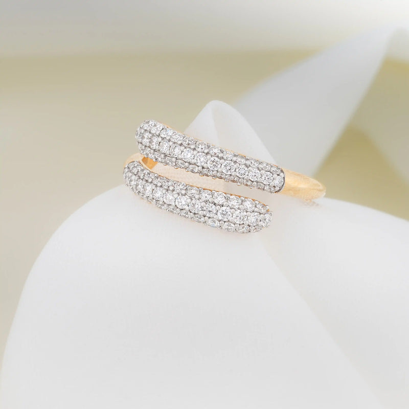 Trivana Triple-Row Pavé Crossover Band — detail view