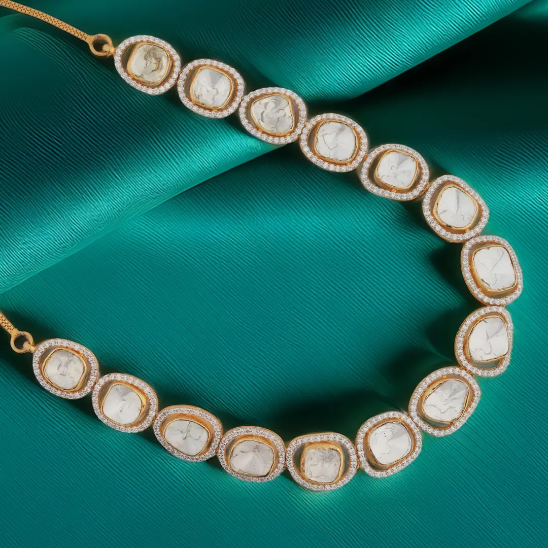 5.16 Ct Round Lab-Grown Diamond with Lab-Grown Colourstone Accents Necklace — view 2