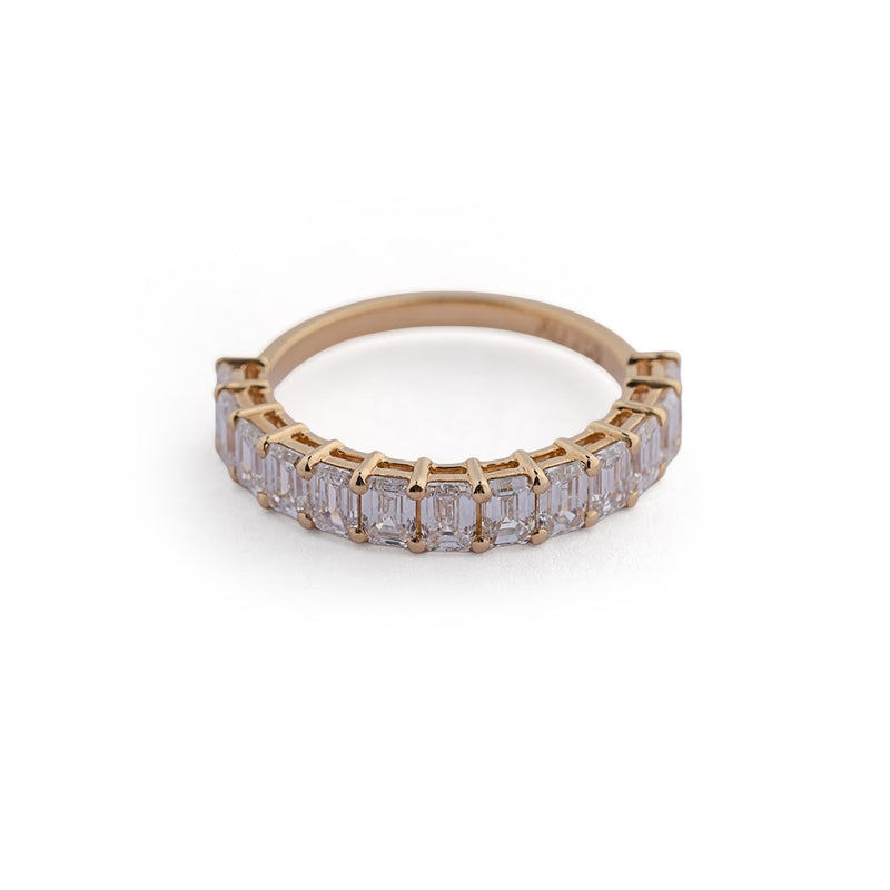 Emerald-Cut Lab-Grown Diamond Half-Eternity Ring - side view