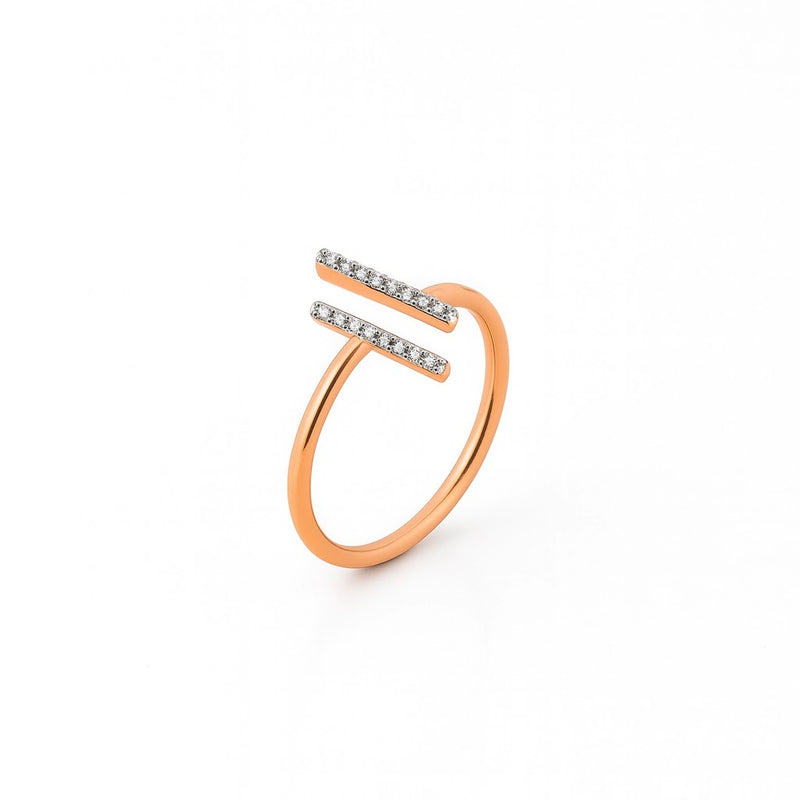 Double-Bar Diamond Ring - side view