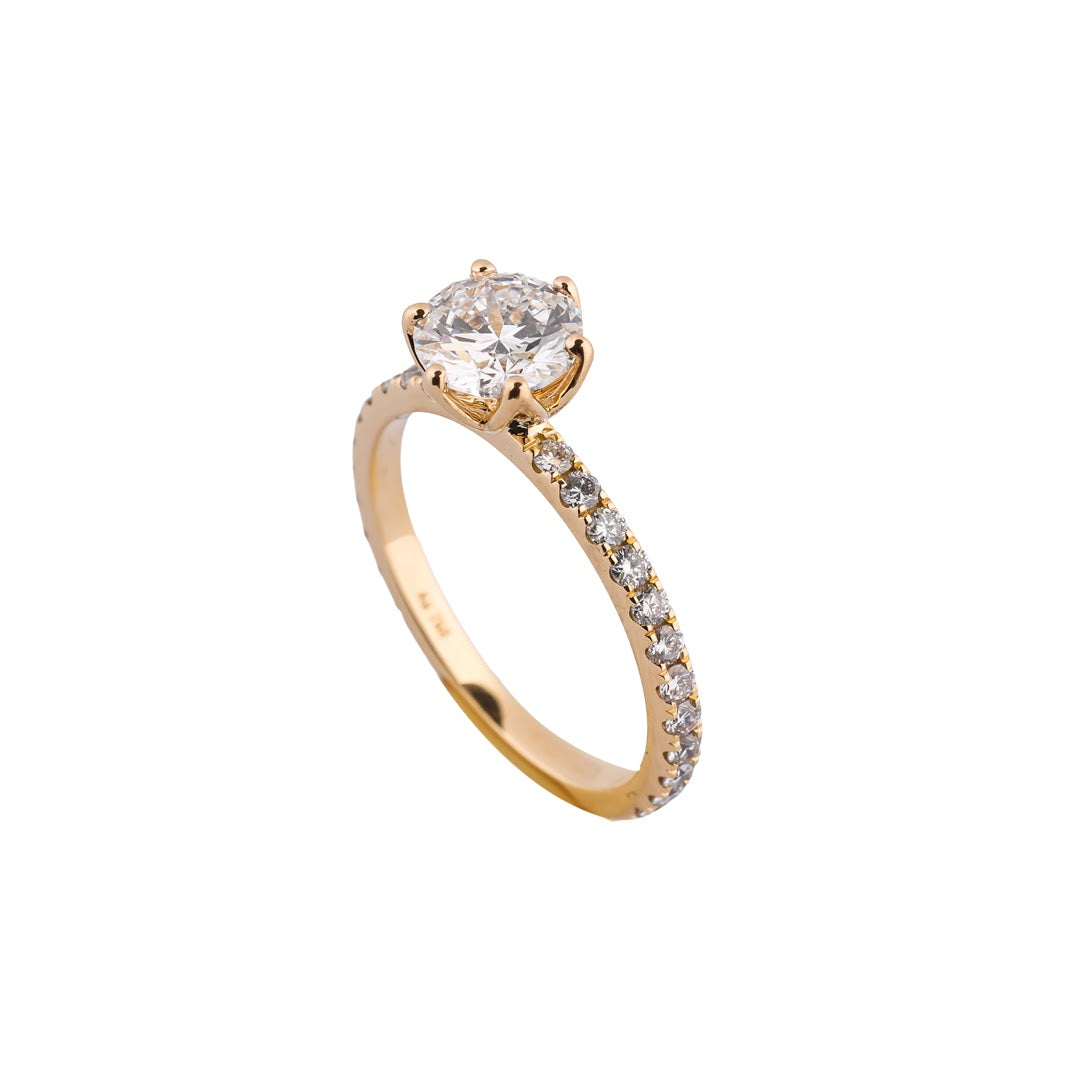 Avery Round Pavé Solitaire Ring — view 4
