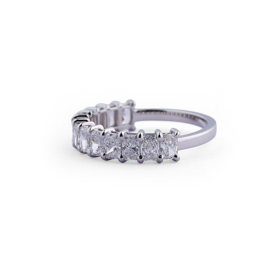 Radiant-Cut Lab-Grown Diamond Band - angled view