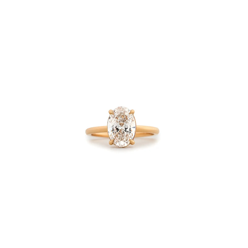 Serein Oval Four-Prong Solitaire Ring — front view