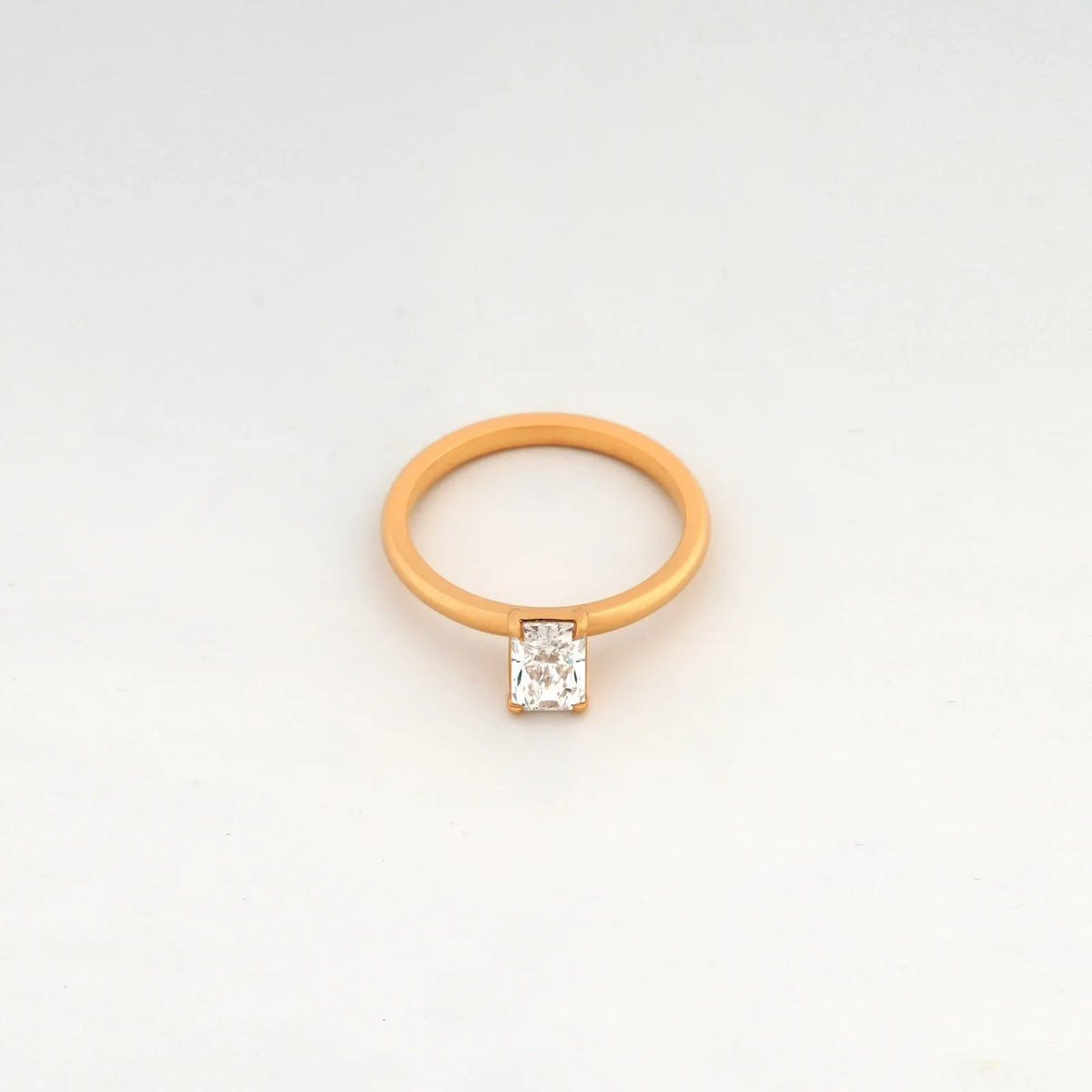 Aurelia Radiant Solitaire Ring — top view