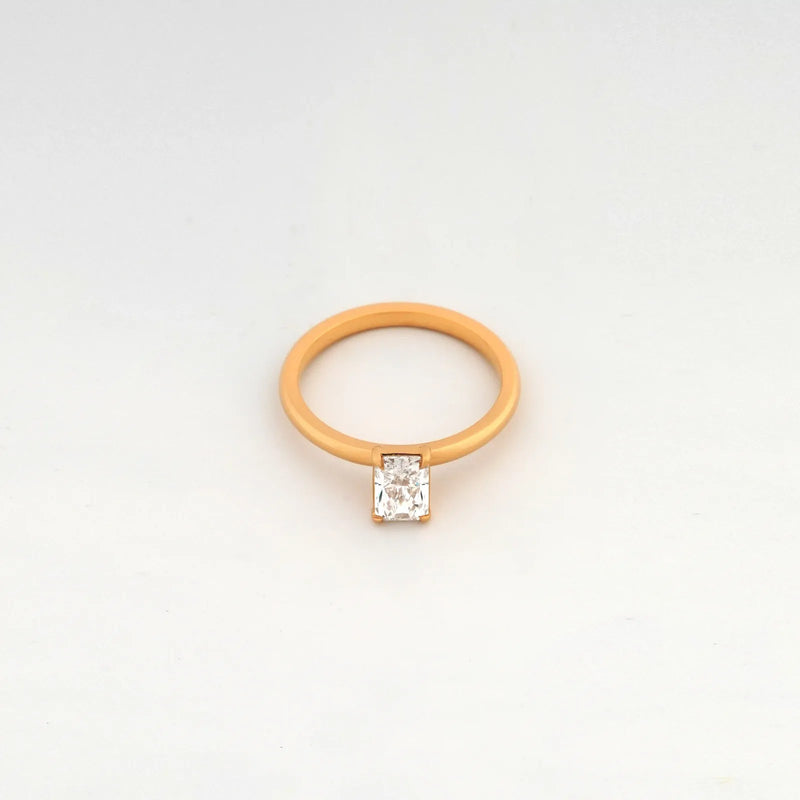 Aurelia Radiant Solitaire Ring — top view