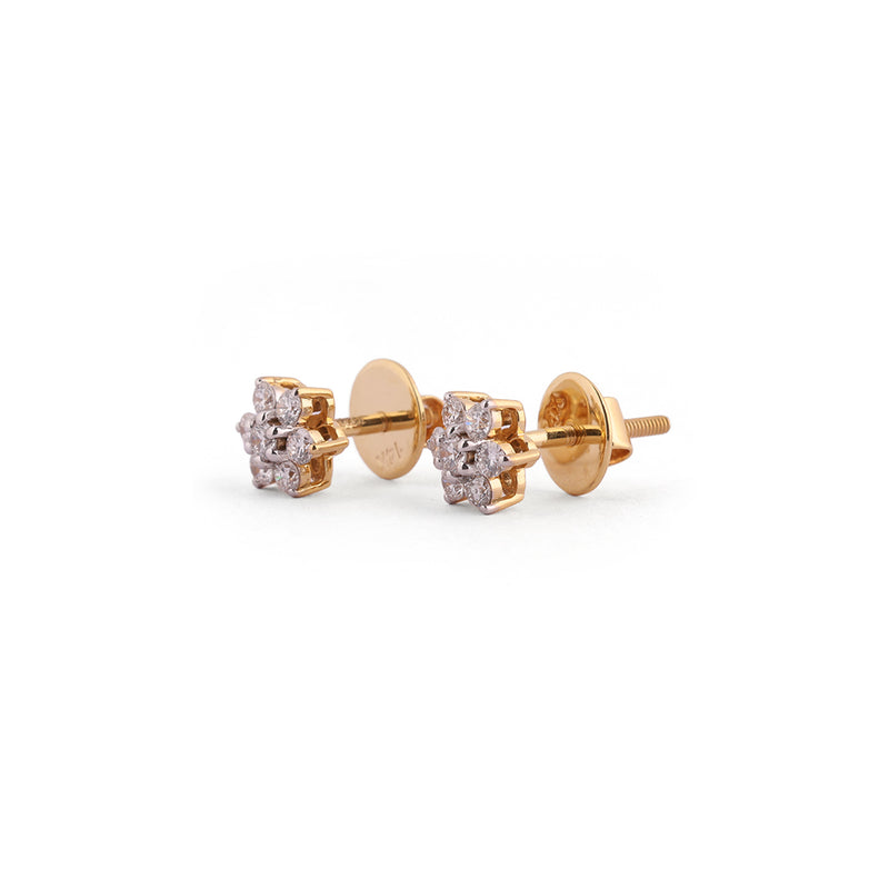 Roselle Petite Bloom Floral Cluster Diamond Stud Earrings – view 5