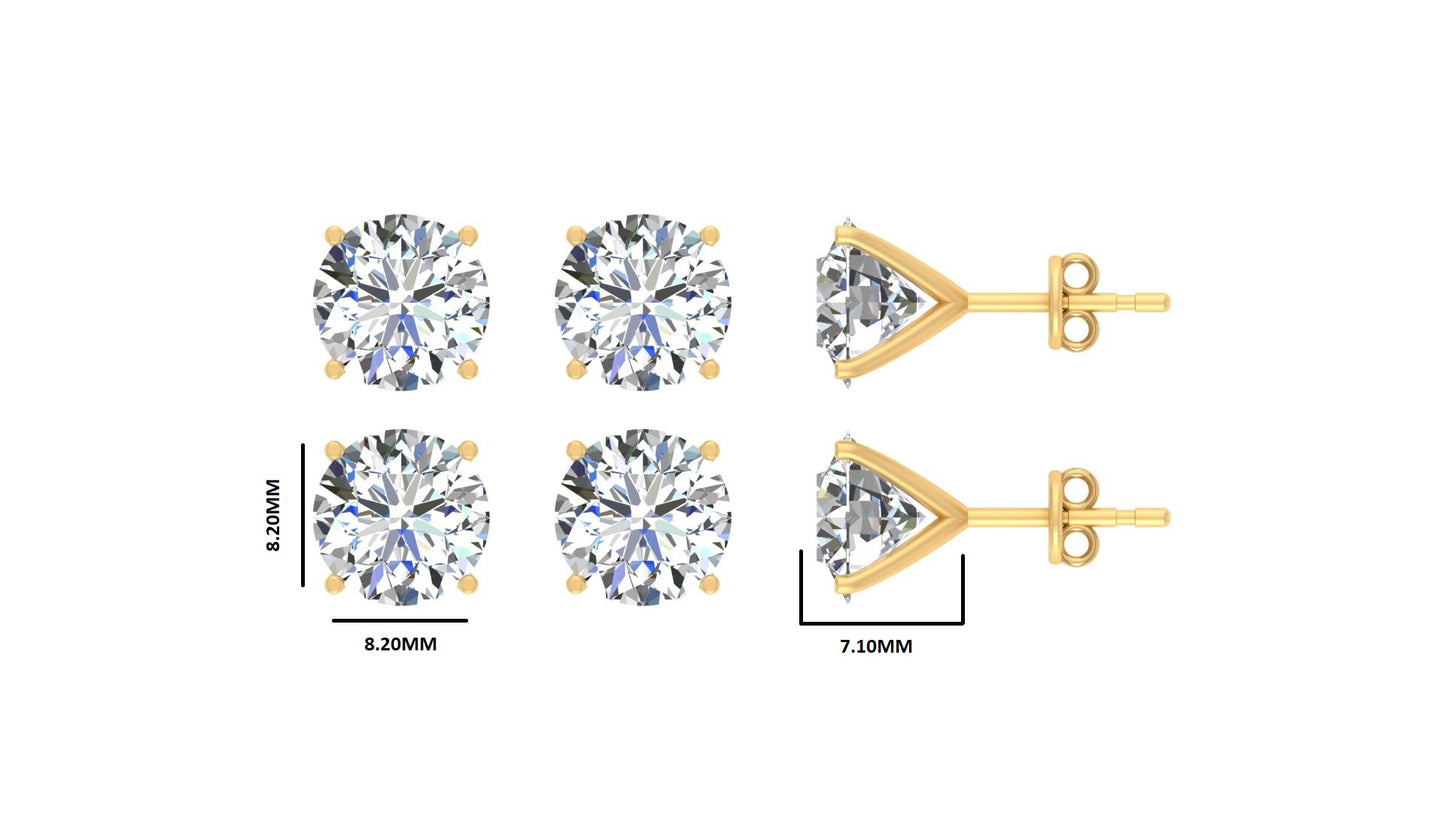 Classic Blissful Solitaire Lab Diamond Martini Studs Earrings