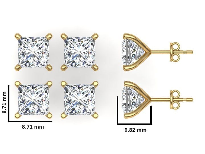 Classic Blissful Solitaire Lab Diamond Martini Studs Earrings