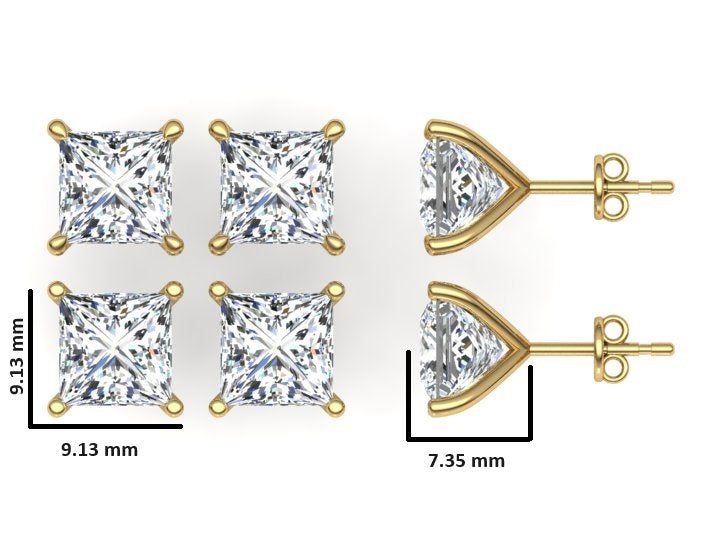 Classic Blissful Solitaire Lab Diamond Martini Studs Earrings
