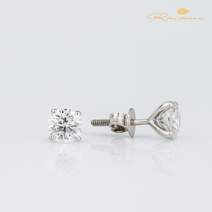 Forever Frost – White Gold 50 Cent Lab-Grown Solitaire Studs