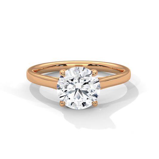 Solitaire 2 Carat Round Lab Diamond Engagement Ring