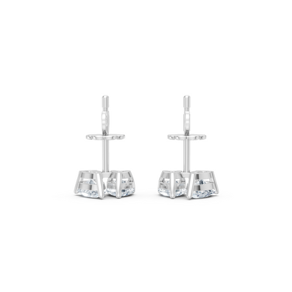 Heart & Pear Shaped Coupled Lab Diamond Studs Earring