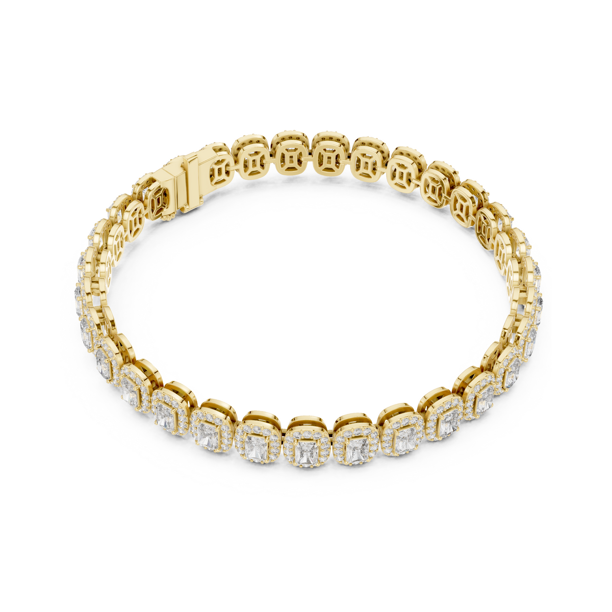Graceful Glow Radiant Lab Diamond Halo Tennis Bracelet for Ladies of Positivity & Power