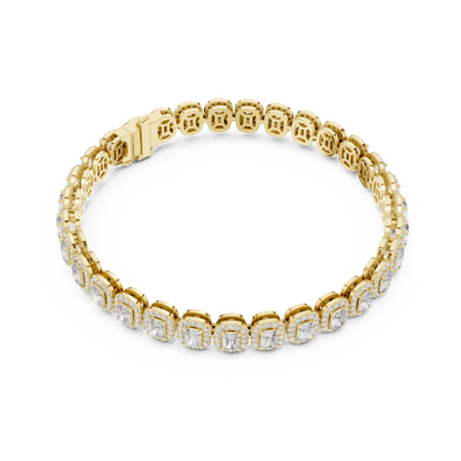 Graceful Glow Radiant Lab Diamond Halo Tennis Bracelet for Ladies of Positivity & Power