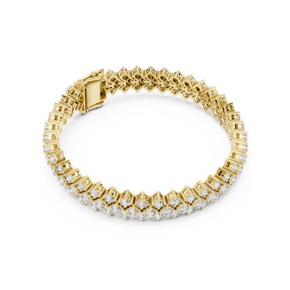 Iconic Prismatic Double Row Lab Diamond Festive Wear Tennis Bracelet for Women