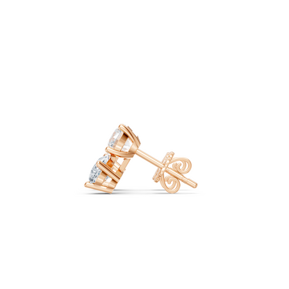 Premium Two Stone Chic Lab Diamond Earrings
