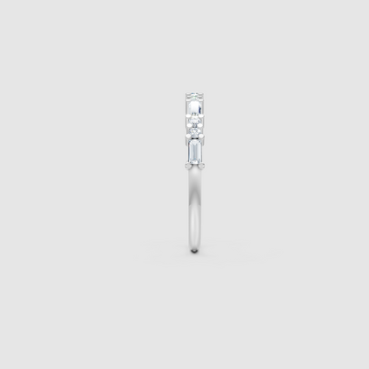 Baguette And Round Diamond Band – Lab Grown Diamond Finger Ring