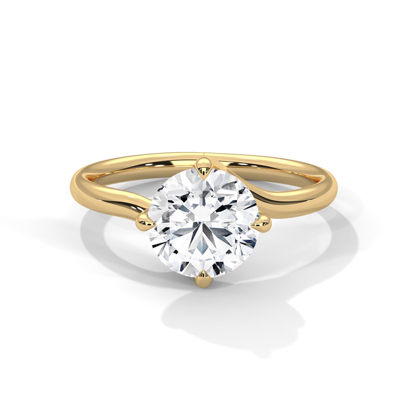 2 Carat Round Shape Timeless Appealing Lab Diamond Engagement Ring For Women