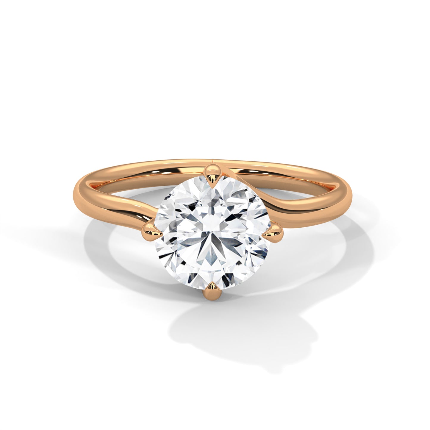 2 Carat Round Shape Timeless Appealing Lab Diamond Engagement Ring For Women