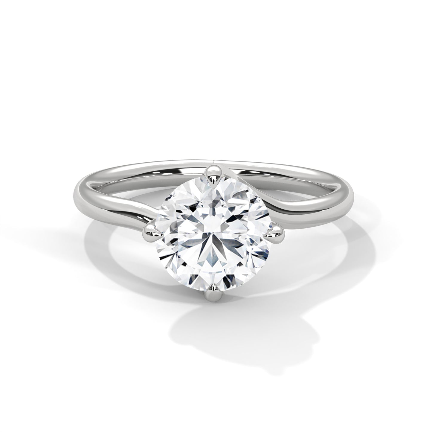 2 Carat Round Shape Timeless Appealing Lab Diamond Engagement Ring For Women