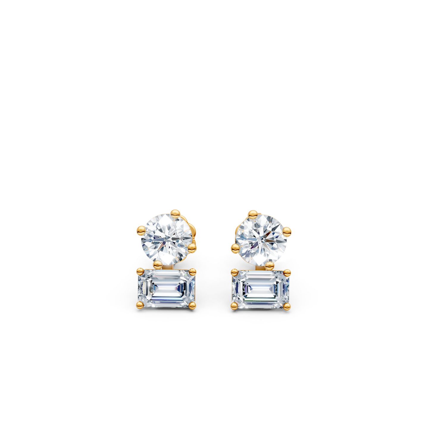 Shining Diva Duo Lab Diamond Studs Earrings