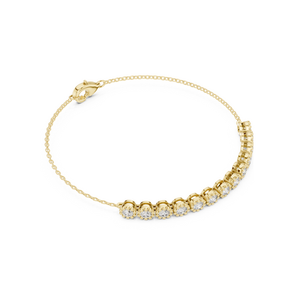 Office Chic Round Lab Diamond Tennis Chain Bracelet – Pocket-Friendly Luxury for Working Women