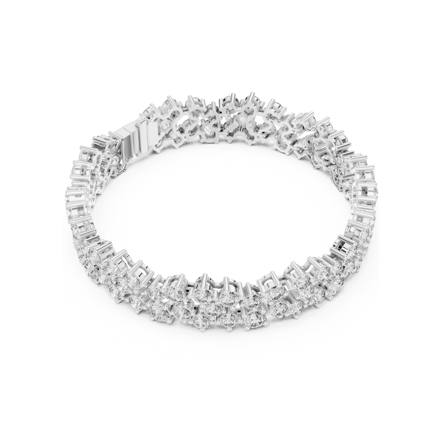 Stunning Layered Spark Lab Diamond Tennis Bracelet For Gorgeous Women