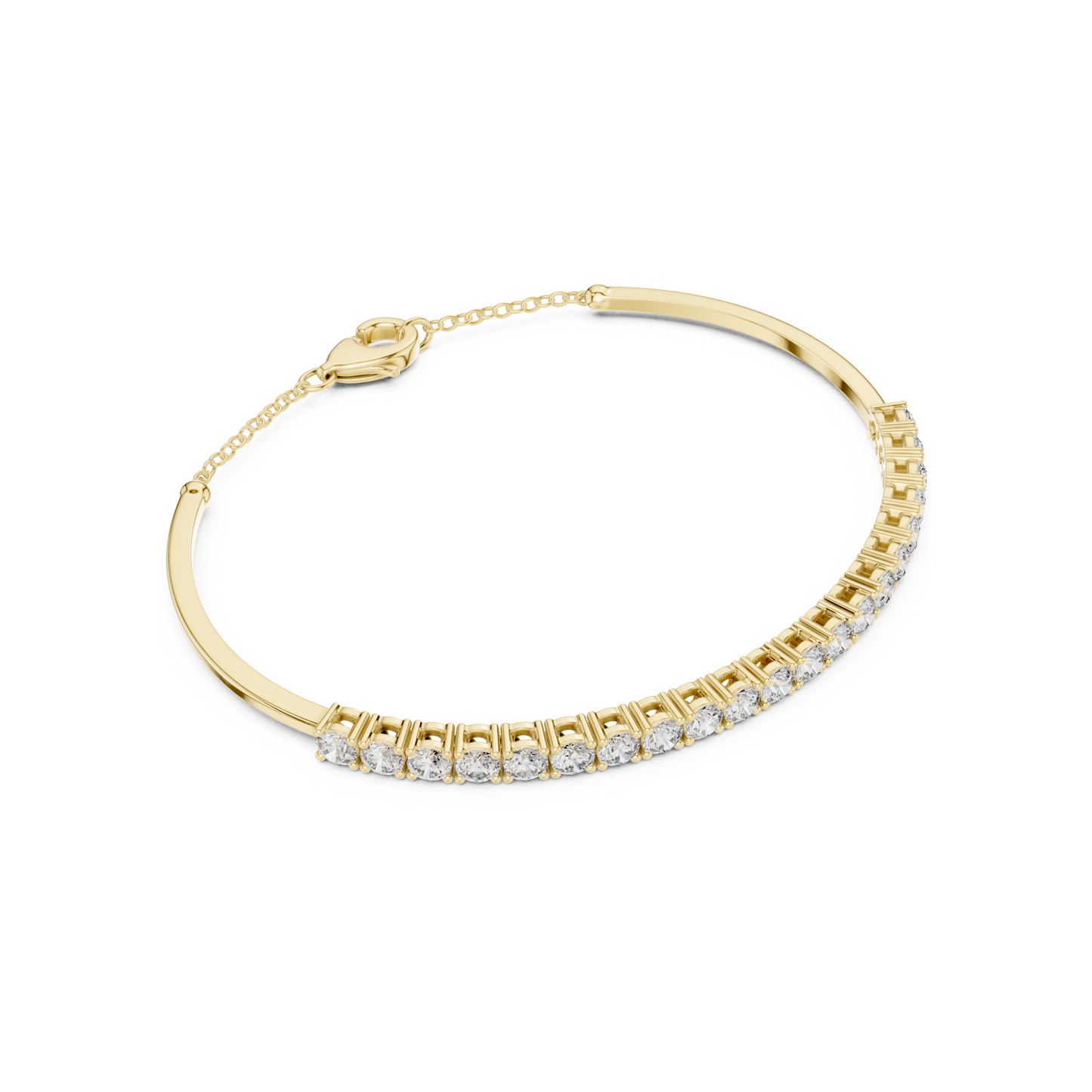 Idiom of Style And Budget Luxury Lab Diamond Tennis Bracelet With Chain For Office Wear