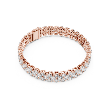 Diva's Desire Elite Lab Diamond Three Layer Round Cut Brilliance Bracelet