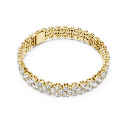 Diva's Desire Elite Lab Diamond Three Layer Round Cut Brilliance Bracelet