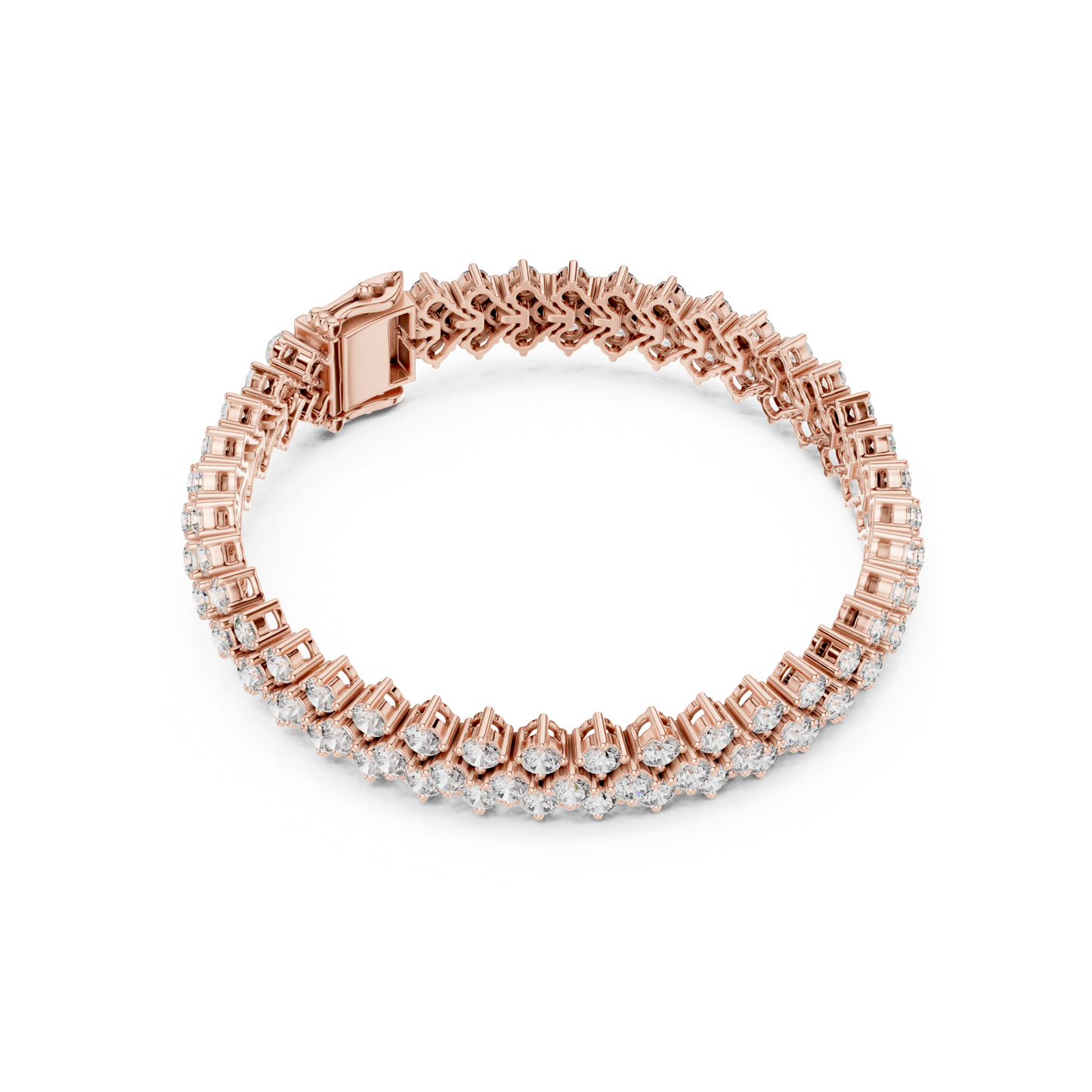 Iconic Prismatic Double Row Lab Diamond Festive Wear Tennis Bracelet for Women