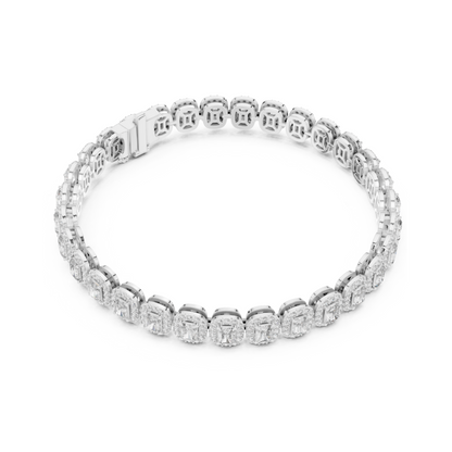 Graceful Glow Radiant Lab Diamond Halo Tennis Bracelet for Ladies of Positivity & Power