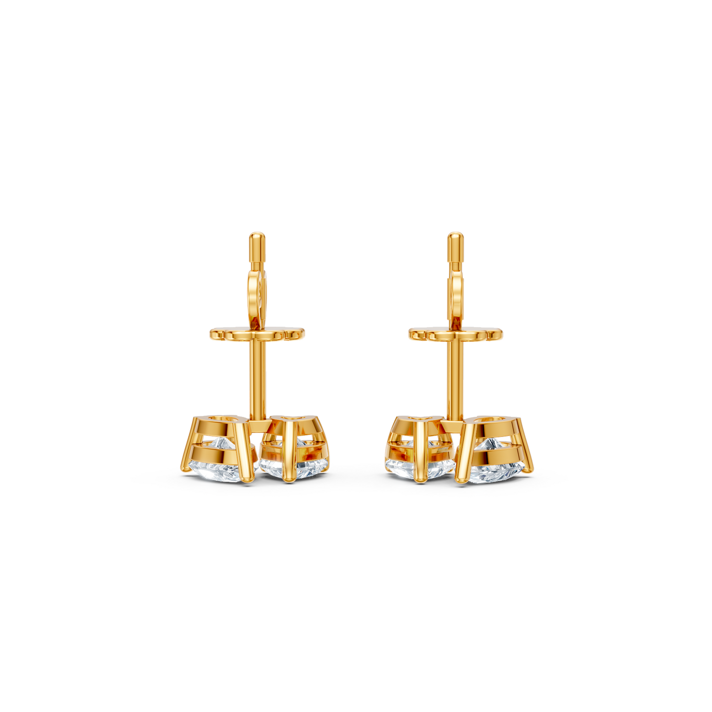 Heart & Pear Shaped Coupled Lab Diamond Studs Earring