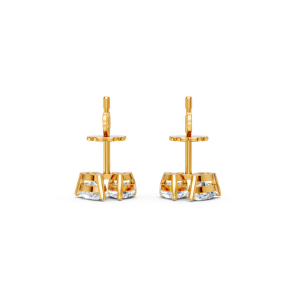 Heart & Pear Shaped Coupled Lab Diamond Studs Earring
