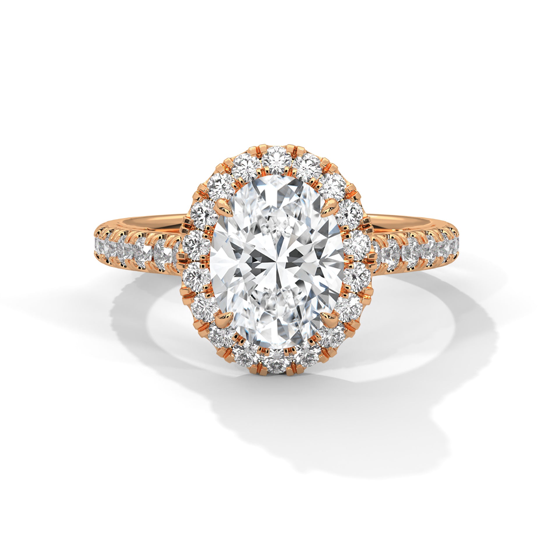 2 Carat Solitaire Oval Shape Lab Diamond Wedding Ring
