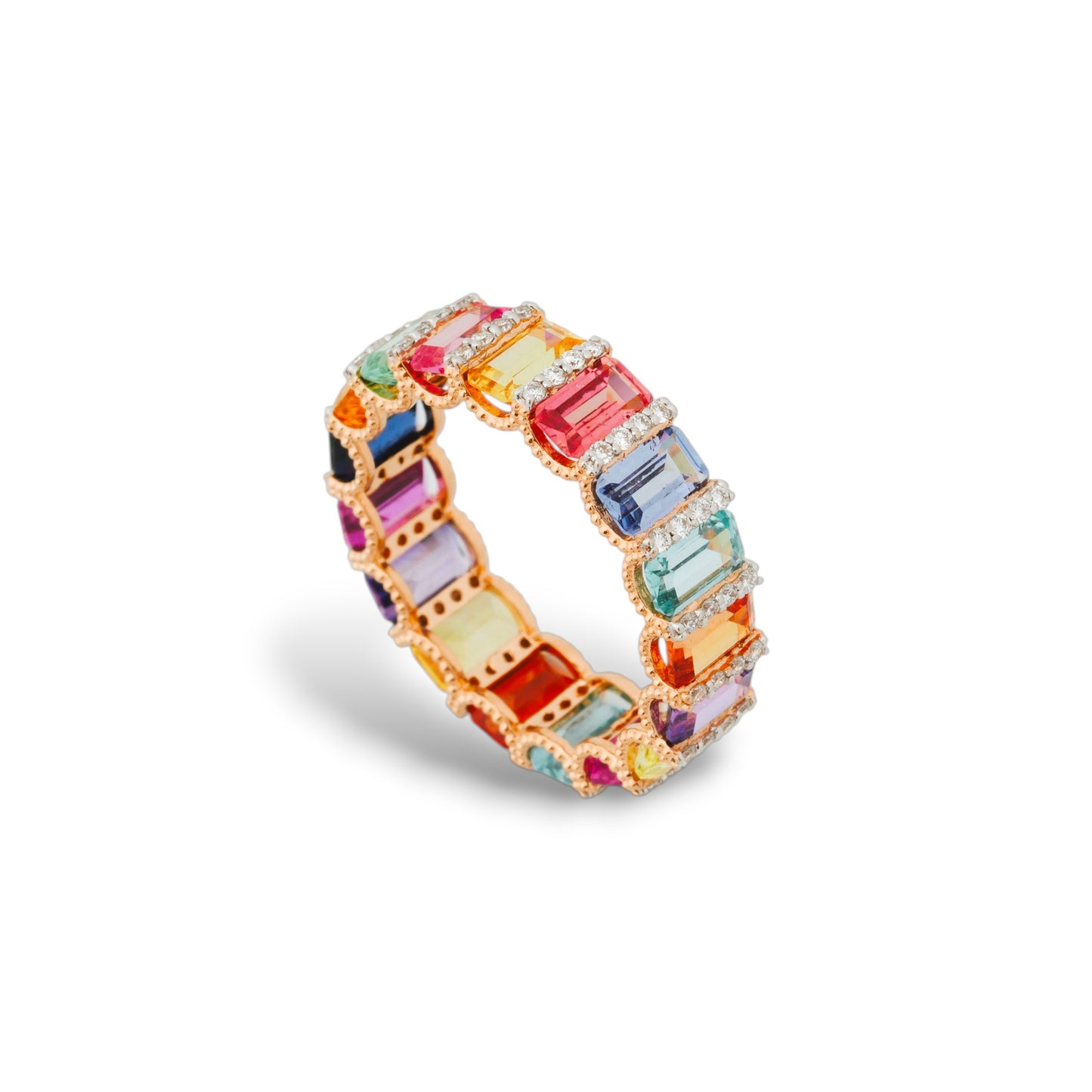 Modern Multi Color Lab Emerald Ring For Women