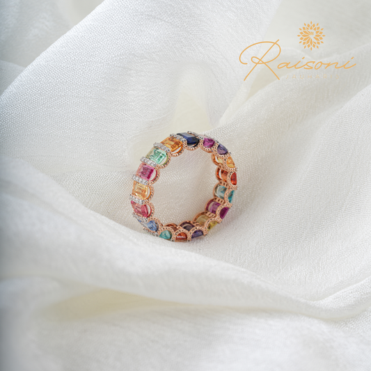 Modern Multi Color Lab Emerald Ring For Women