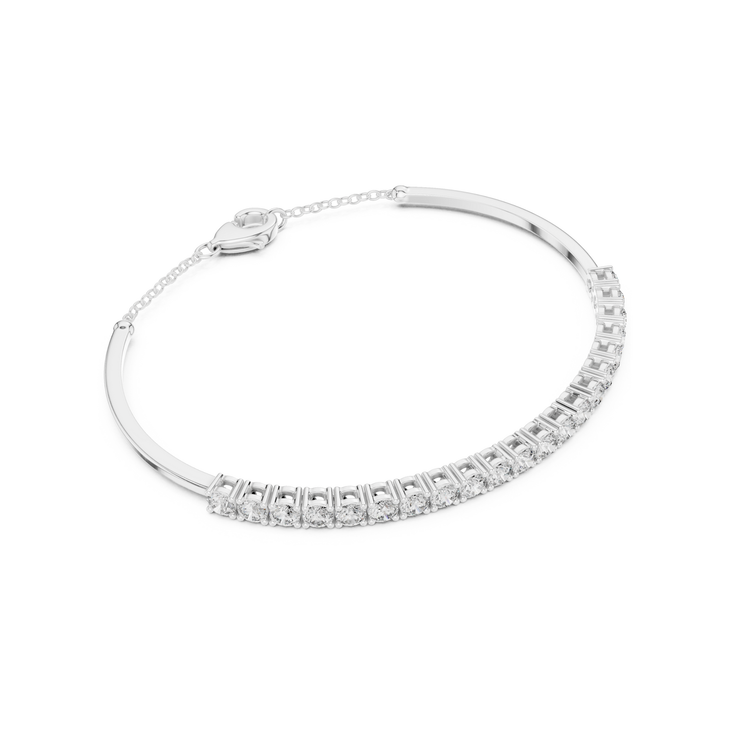 Idiom of Style And Budget Luxury Lab Diamond Tennis Bracelet With Chain For Office Wear